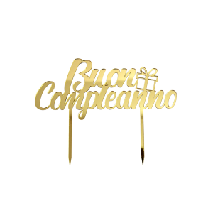 CAKE TOPPER PLEXIGLASS ORO BUON COMPL